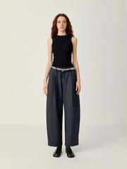 OPICLOTH Classic Drawstring Ankle Pants