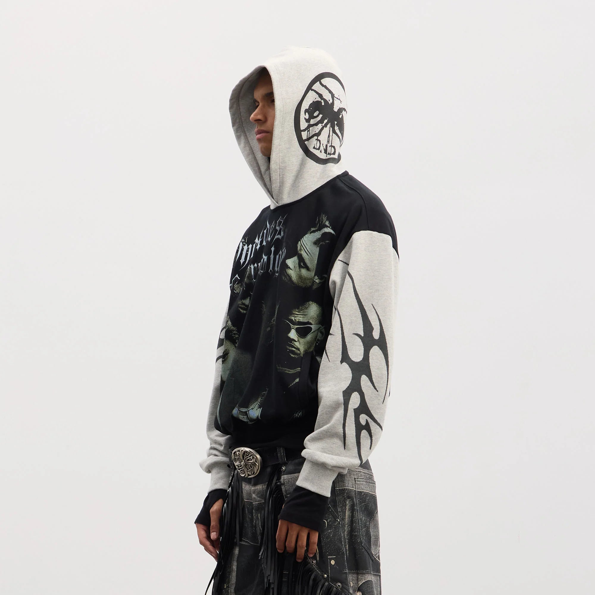 DND4DES Rockstar Full-Print Contrast Hoodie