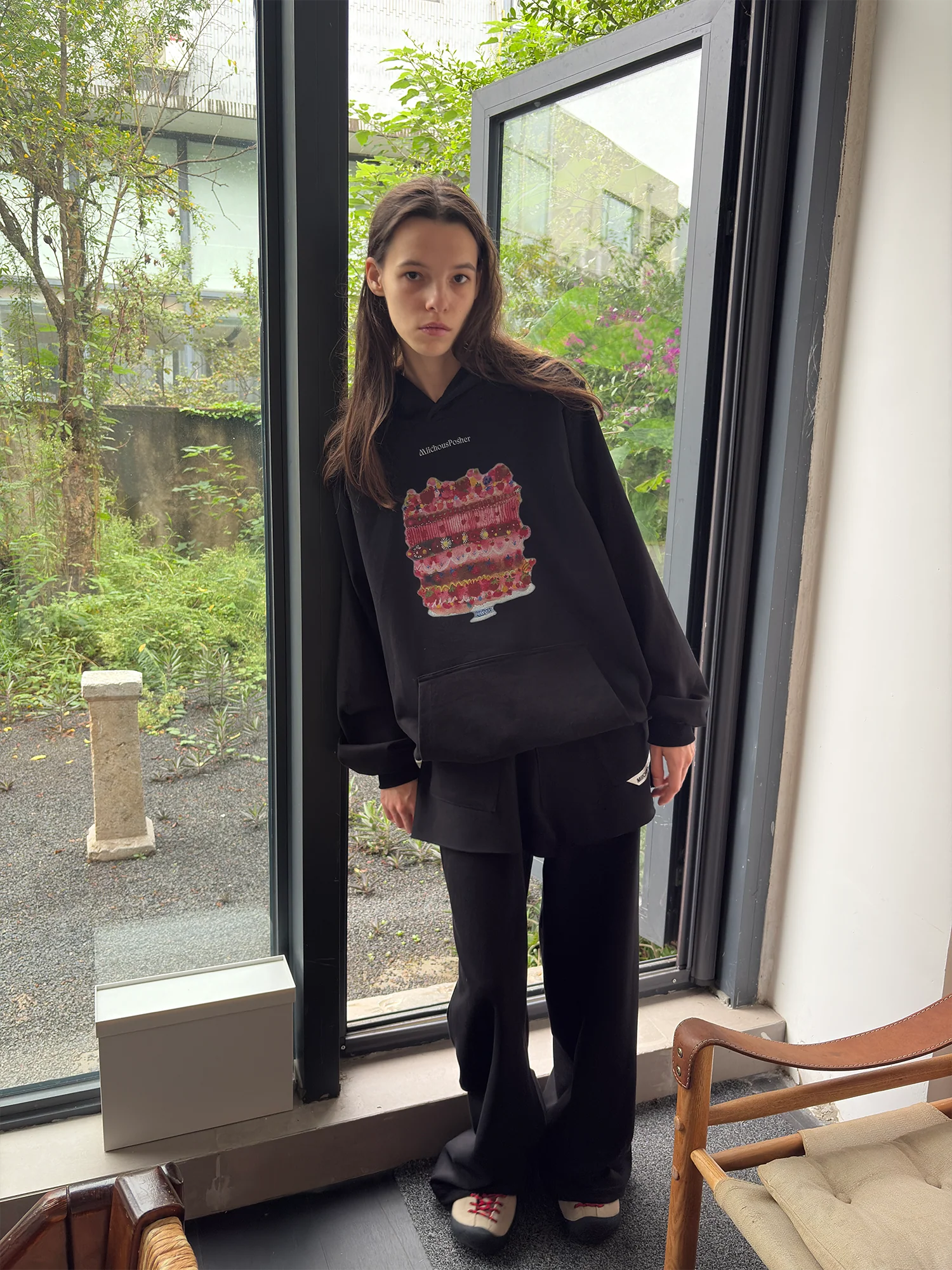 MIICHOUS Cake Graphic Oversized Hoodie