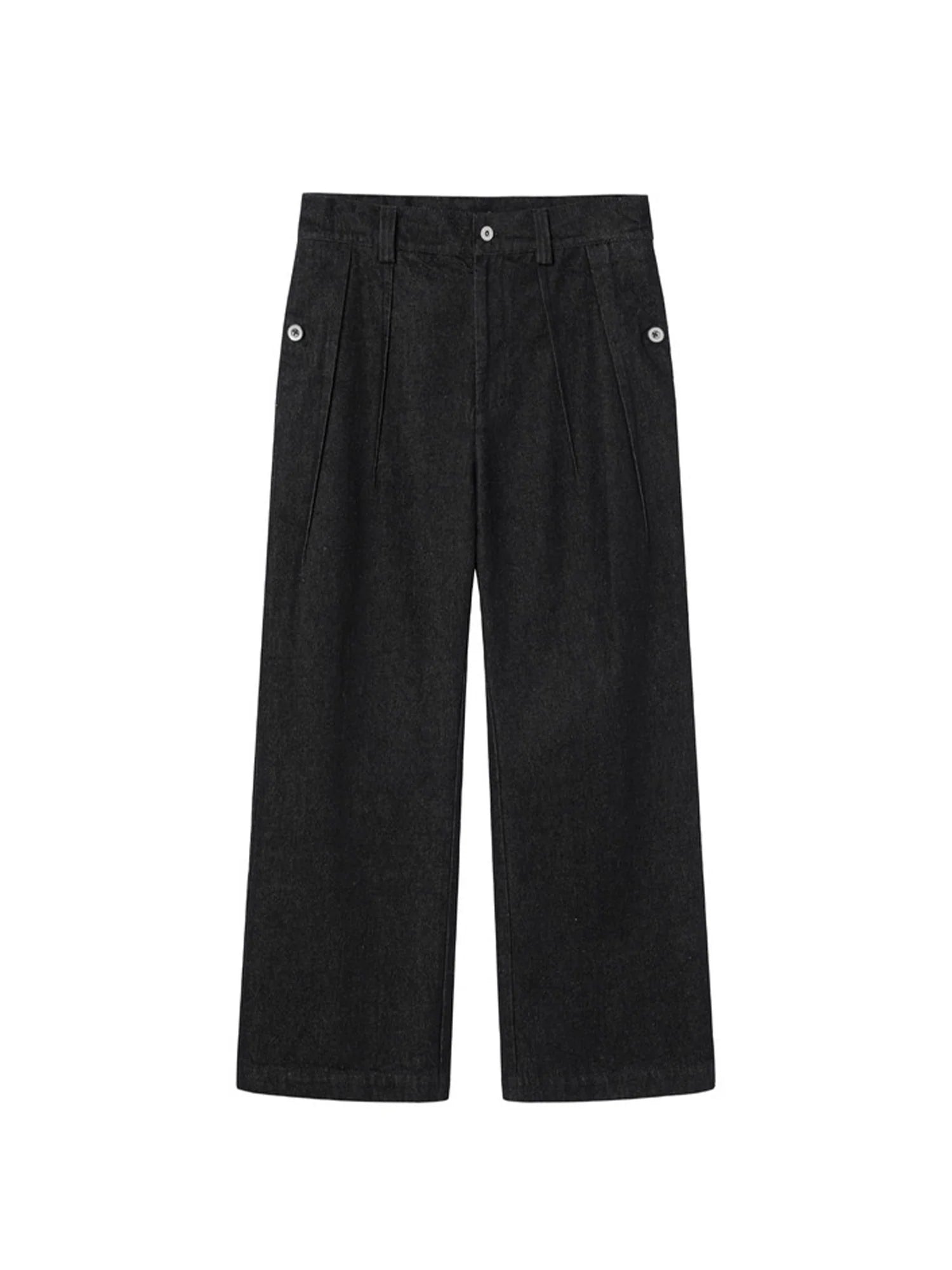 ALVNG AR ANTS Pleated Straight-Leg Denim Trousers
