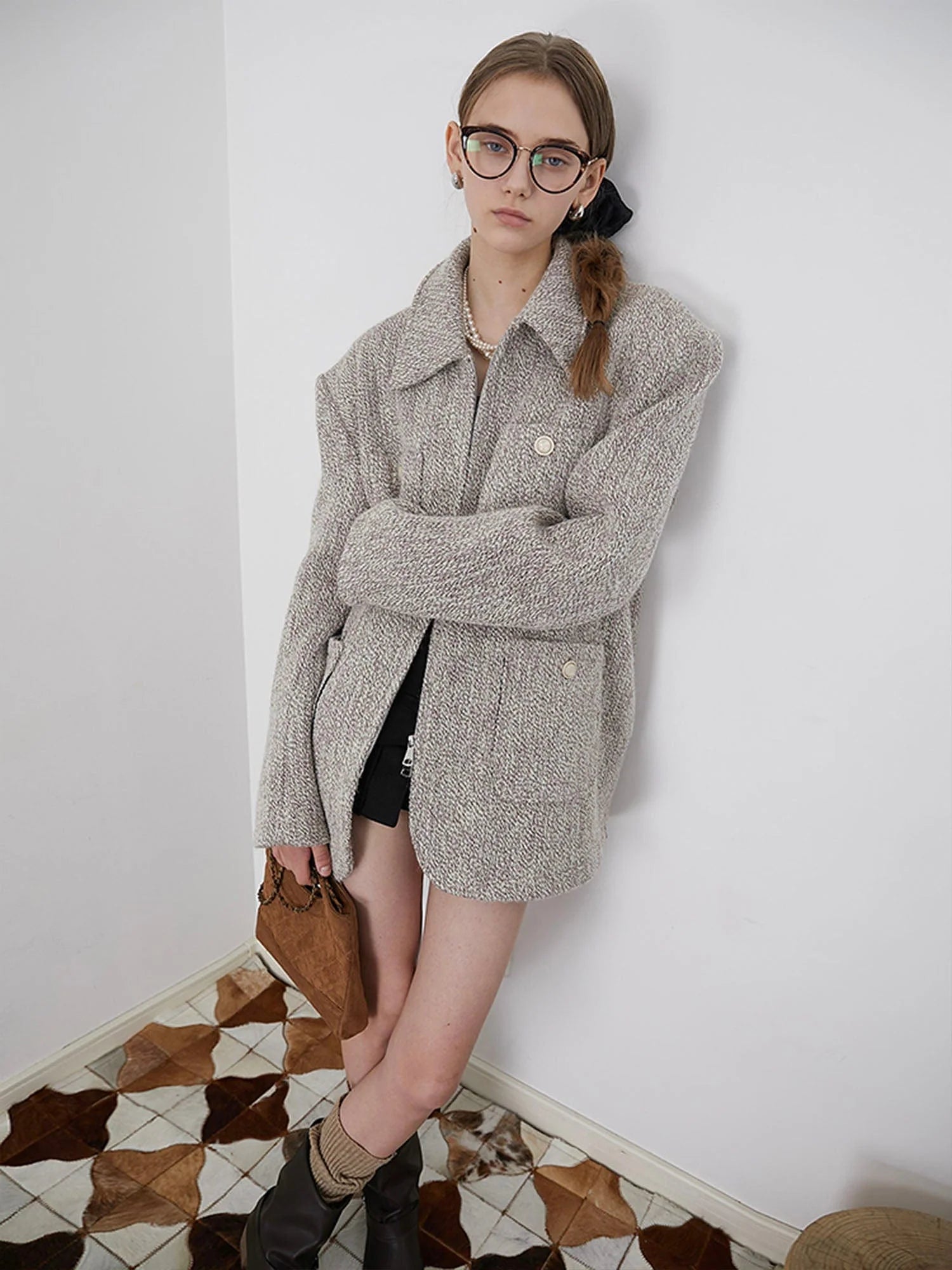 ASSEEN Wool-Blend Tweed Utility Jacket