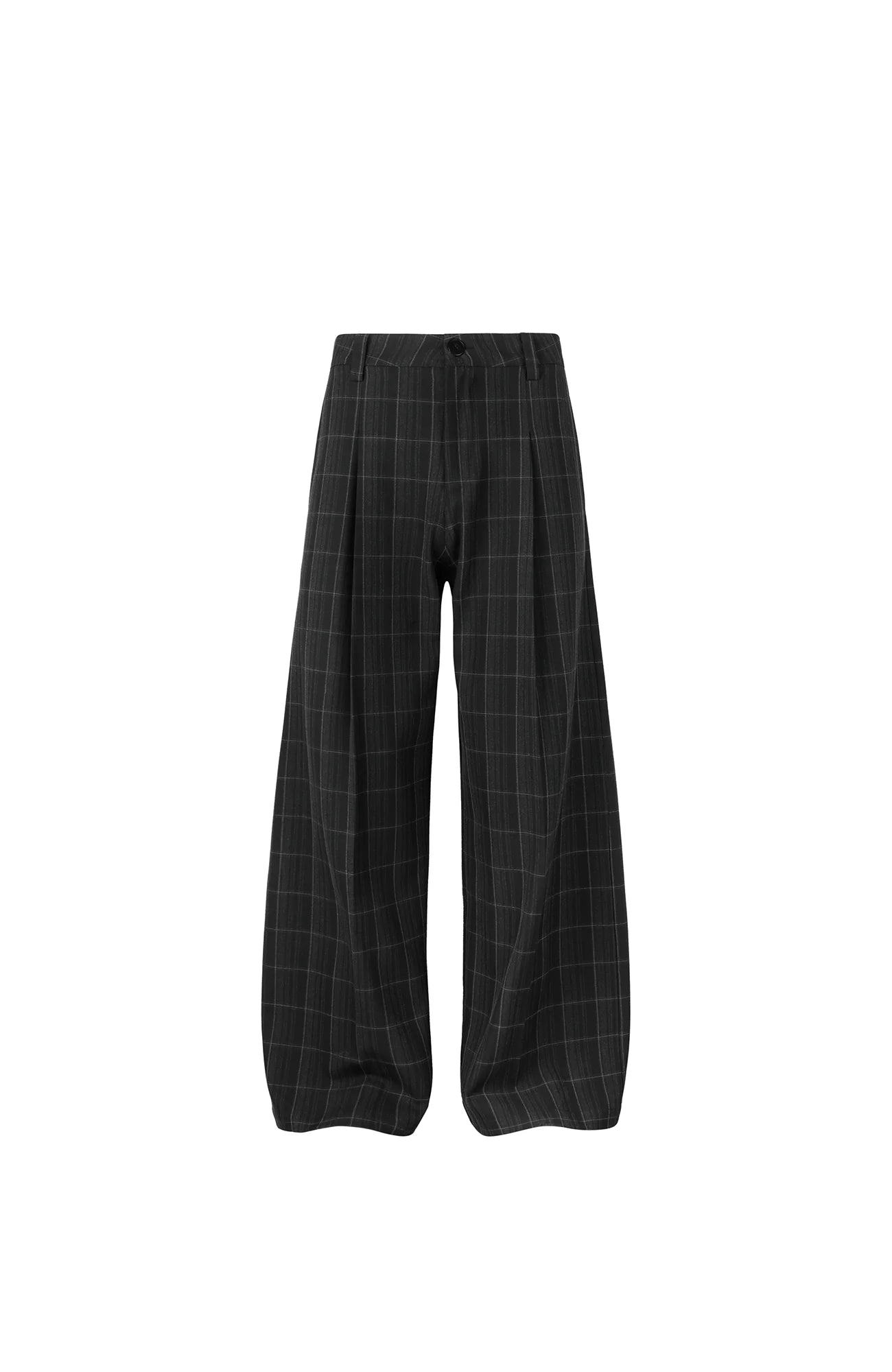 OKAYTHXBYE Retro Checks Pleated Trousers