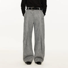 KREATE Middle Stitch Pleat Wide-Leg Trousers