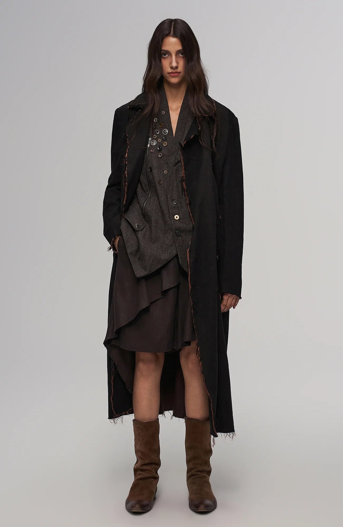 ILNya Nieternite Nifutur Raw-Edge Wool-Blend Longline Coat