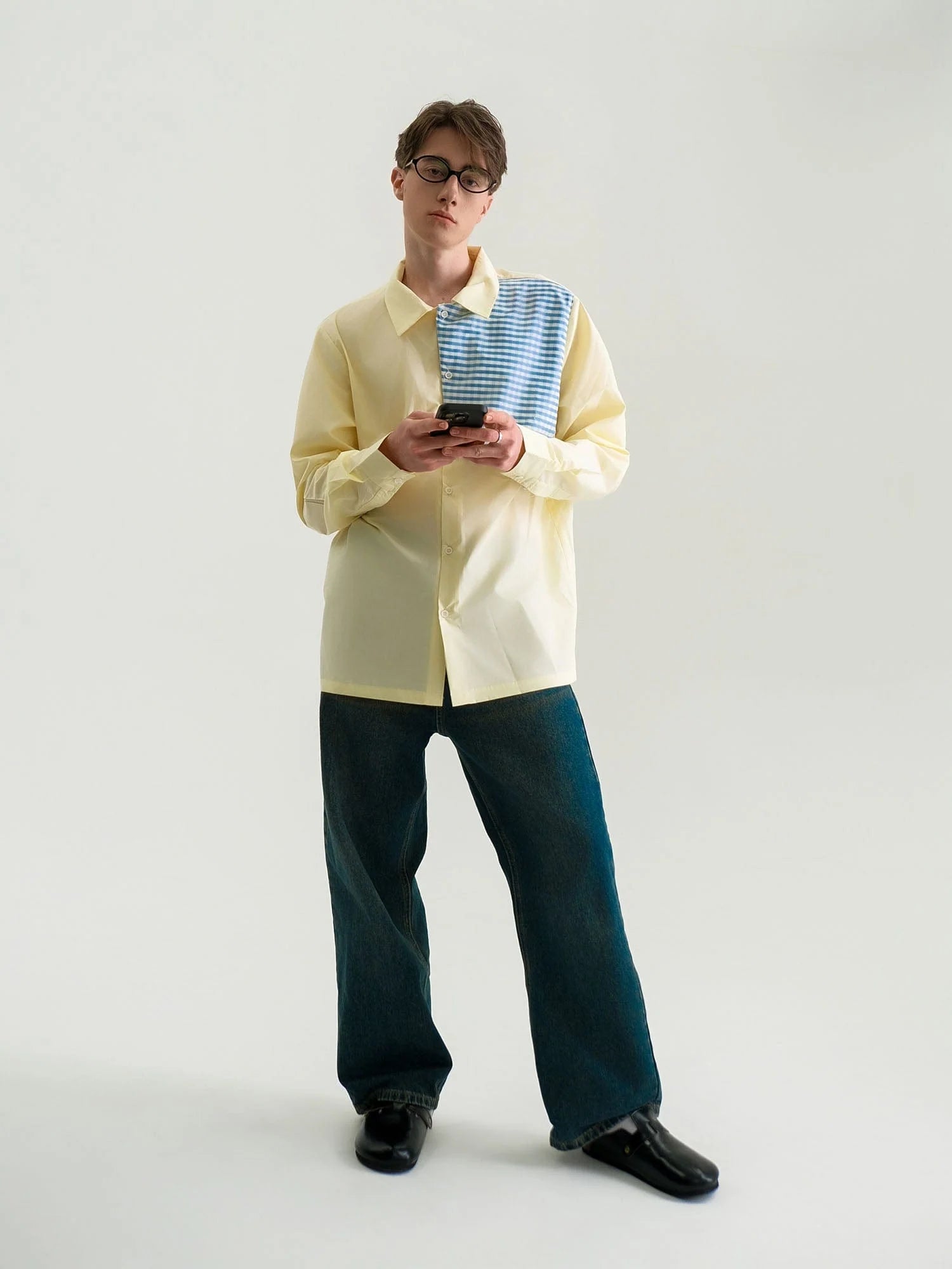 WIID Checks Asymmetrical Patch Shirt