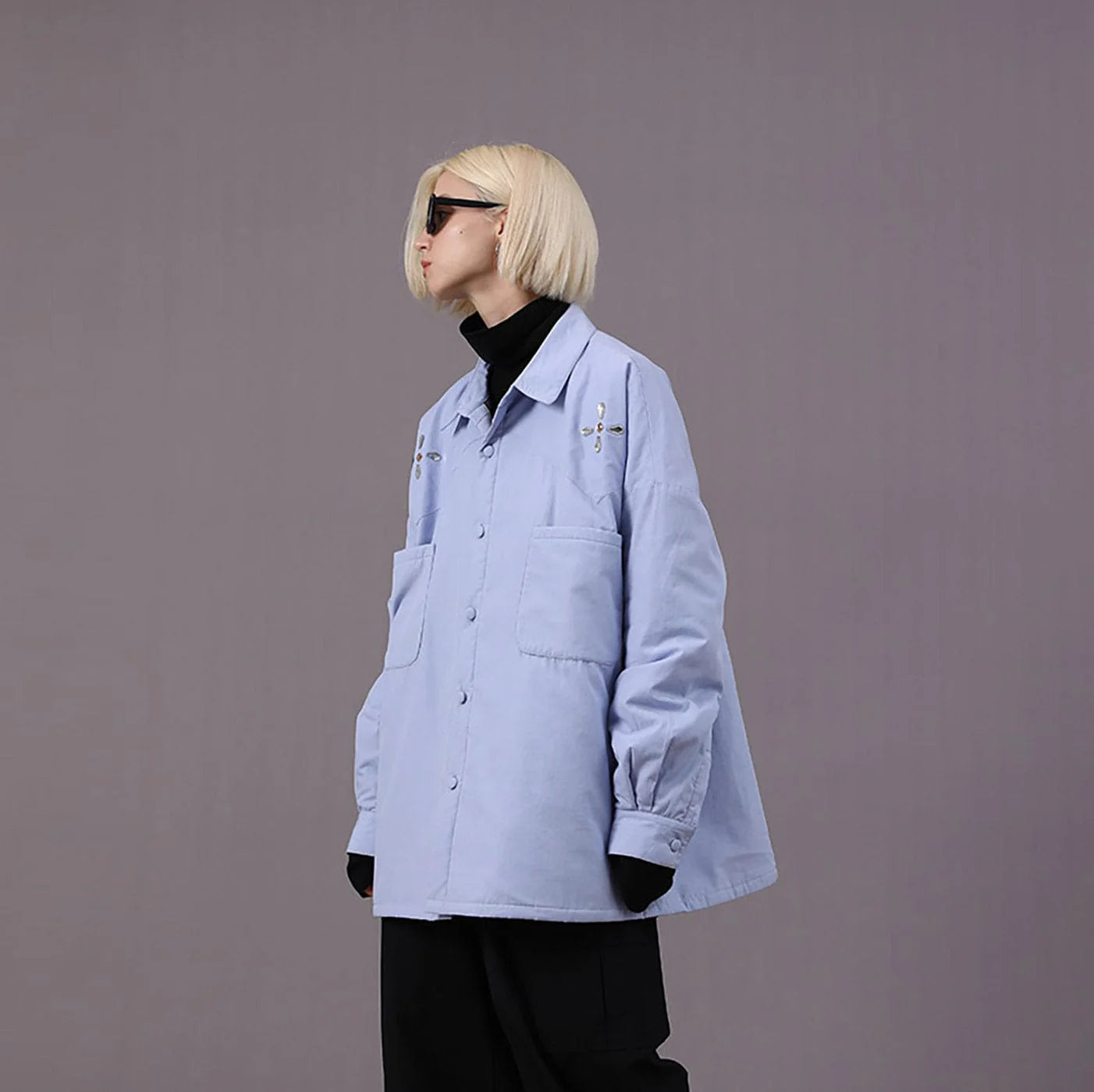 MIICHOUS Crystal Star Cotton Padded Shirt Jacket