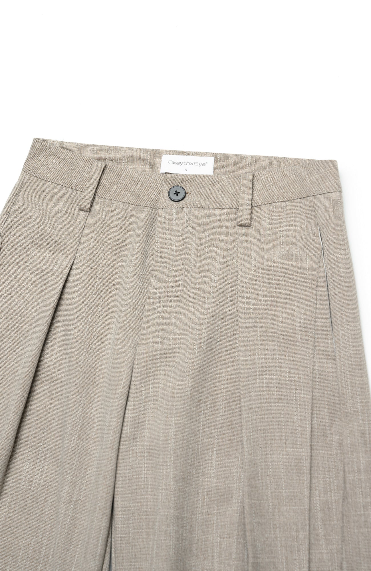 OKAYTHXBYE Essential Pleated Wide-Leg Trousers