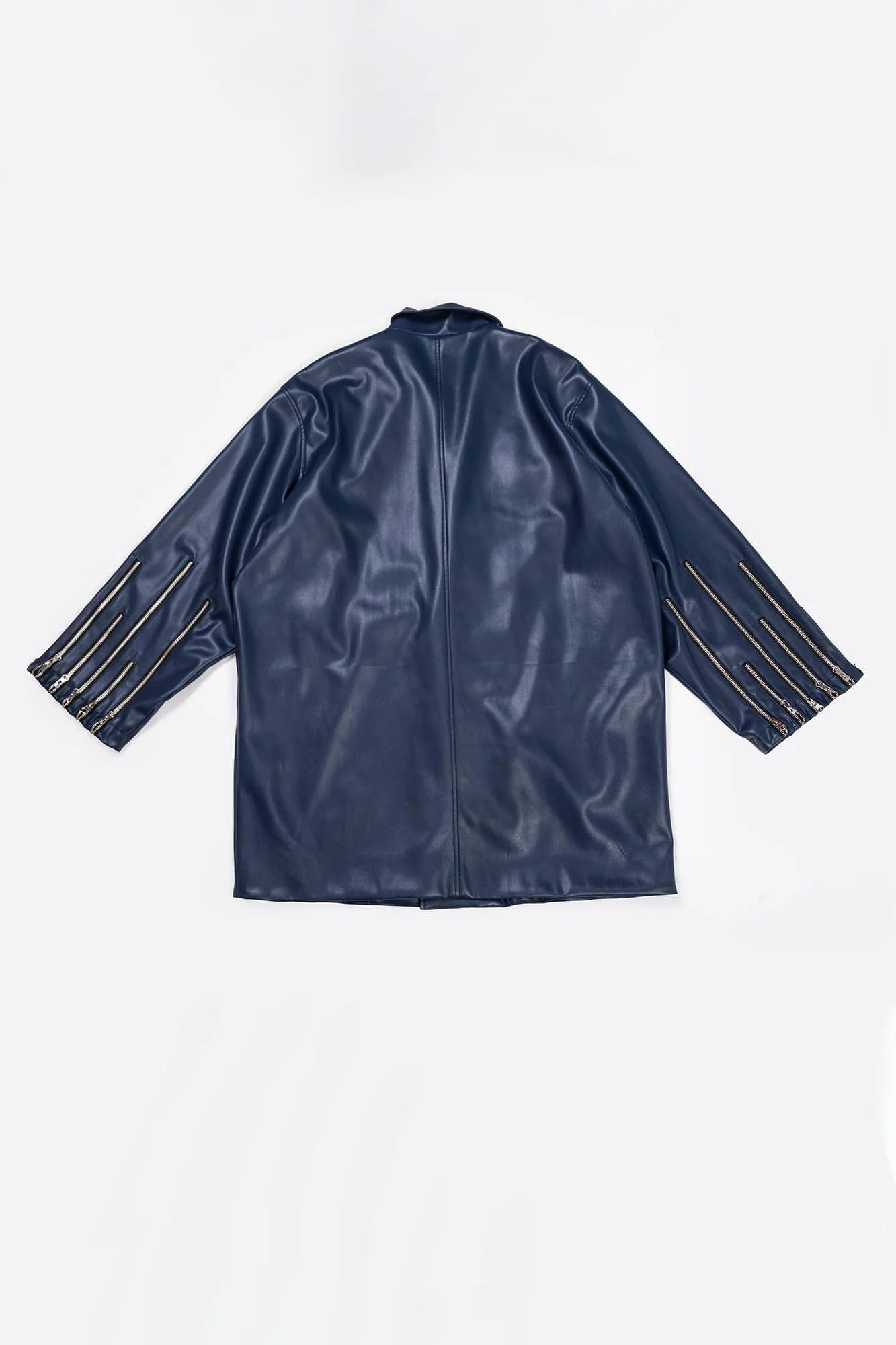 KADAKADA Zipper-Sleeve Rivet Oversized PU Coat