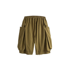 ME DA IGUAL Multi-Pocket Raw Hem Utility Balloon Shorts