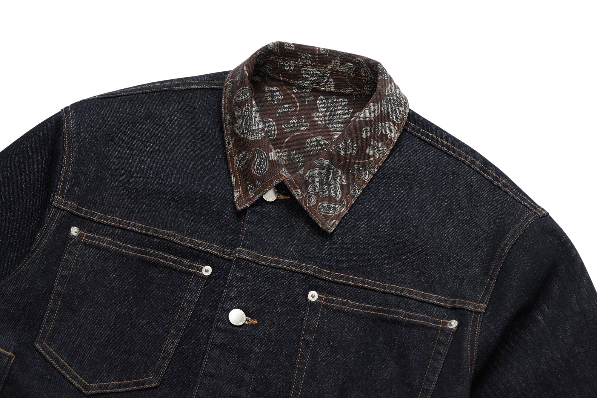 OKAYTHXBYE Floral-Lined Denim Jacket