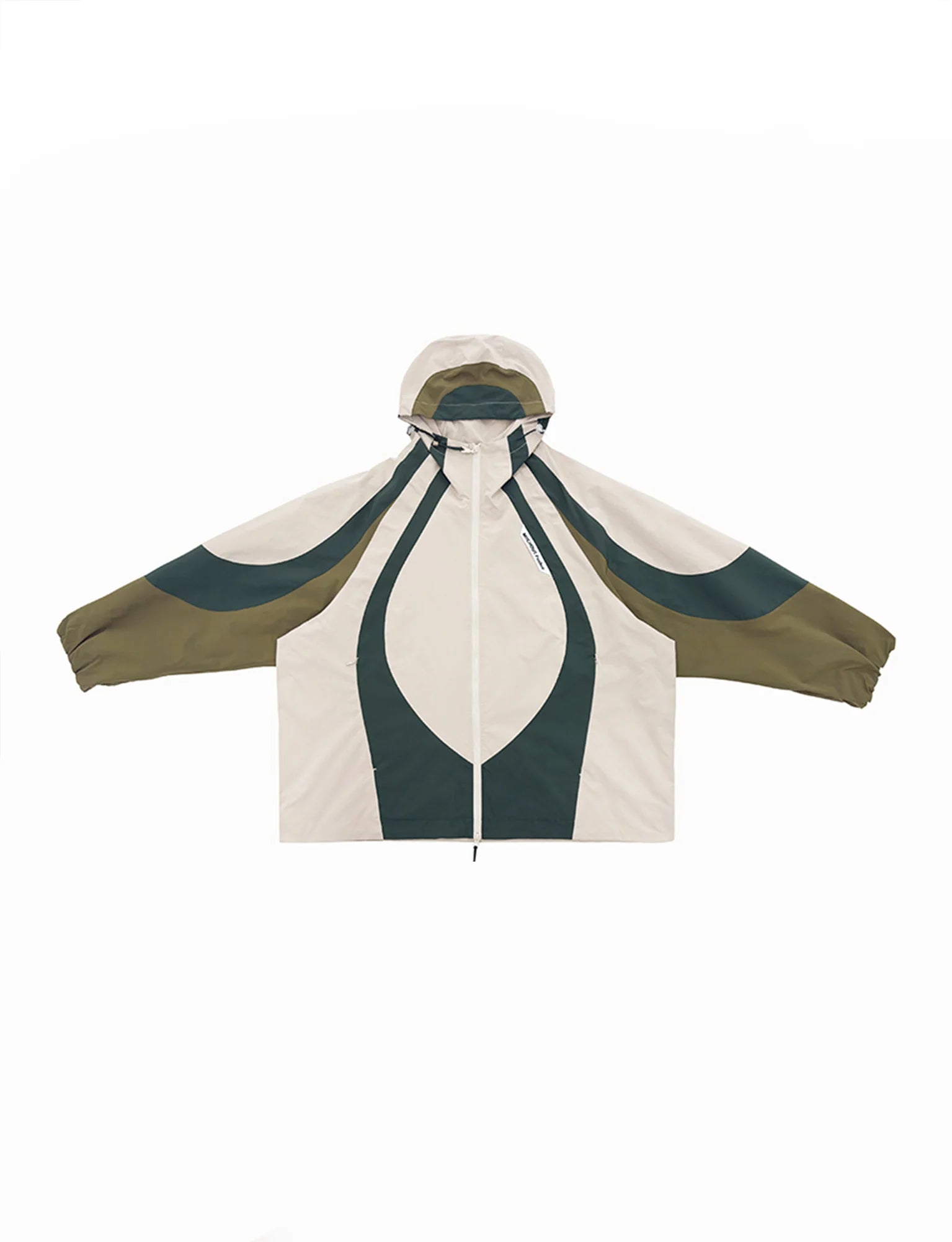 MIICHOUS Contrast Curved Panel Hooded Jacket