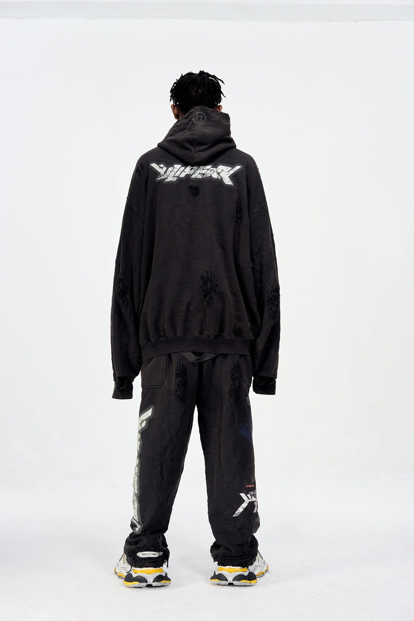ULIPERY Distressed Glow Crinkled Sweatpants