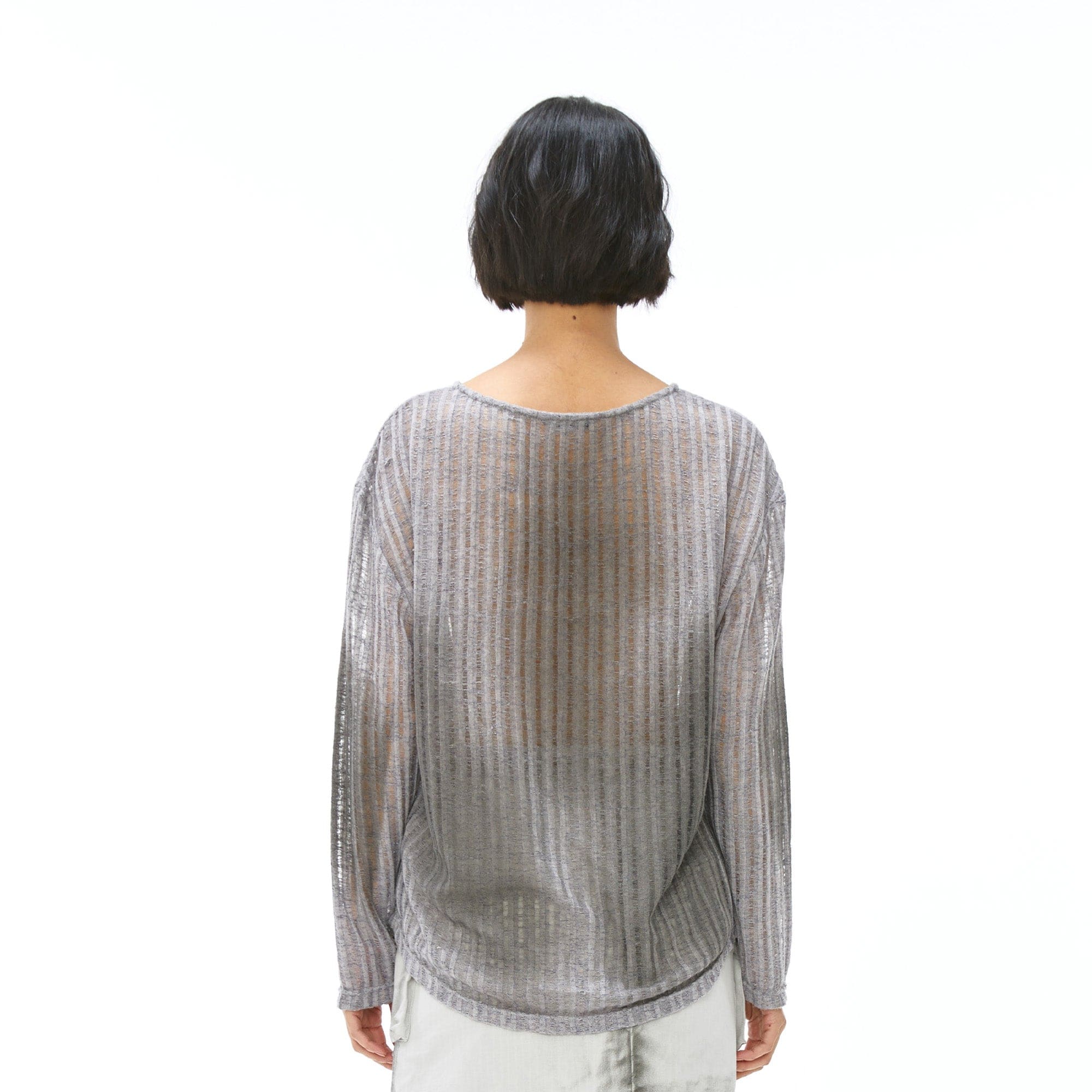 VANN VALRENCE Essential Gradient Sheer Long-Sleeve Tee