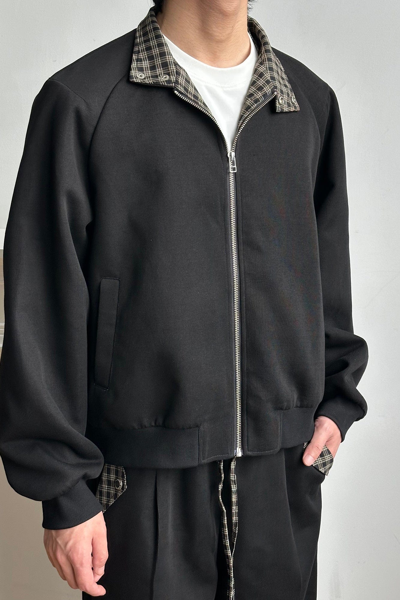 OKAYTHXBYE Checker-Lined Harrington Jacket