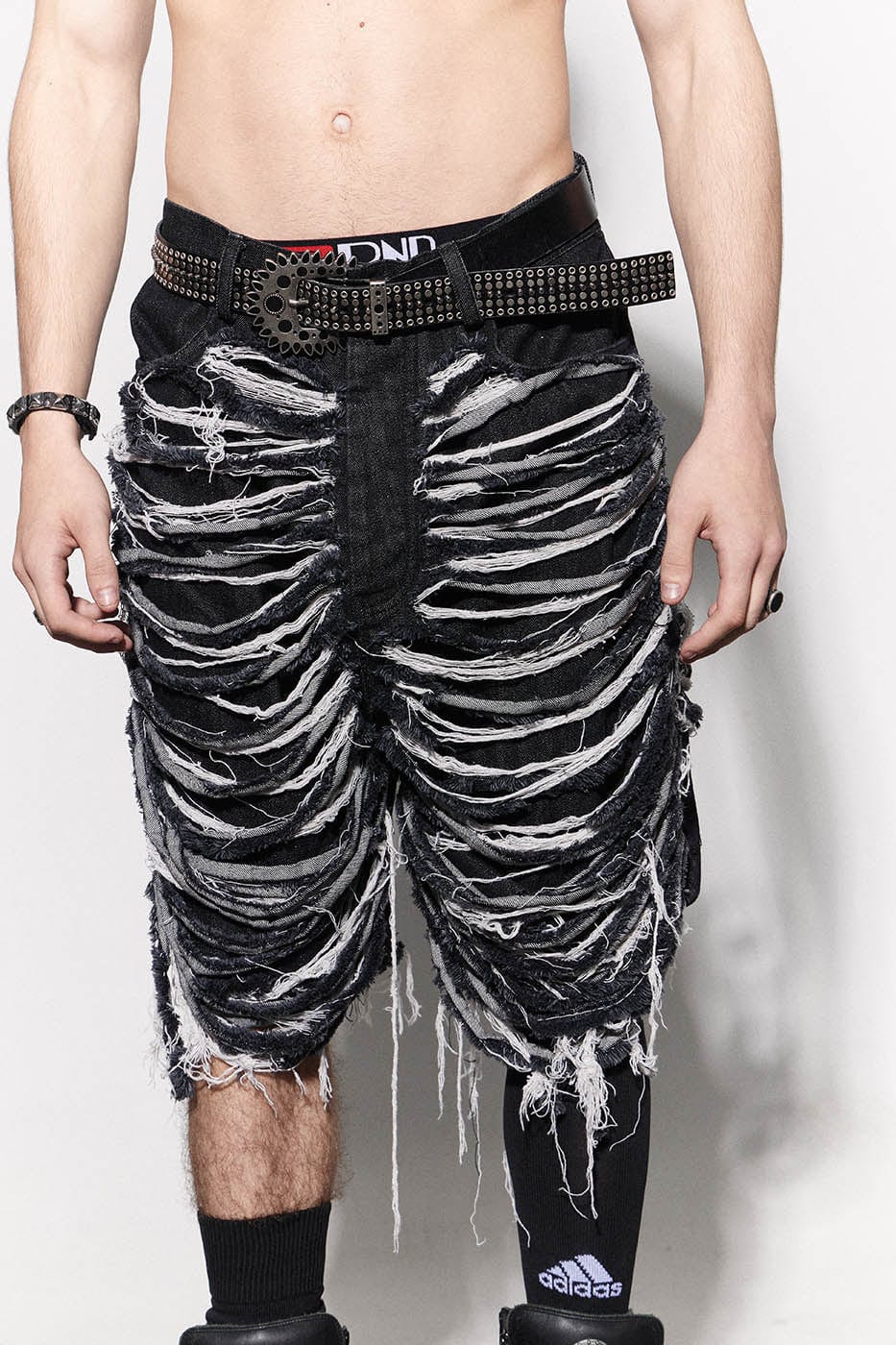 DND4DES Heavily Distressed Denim Shorts