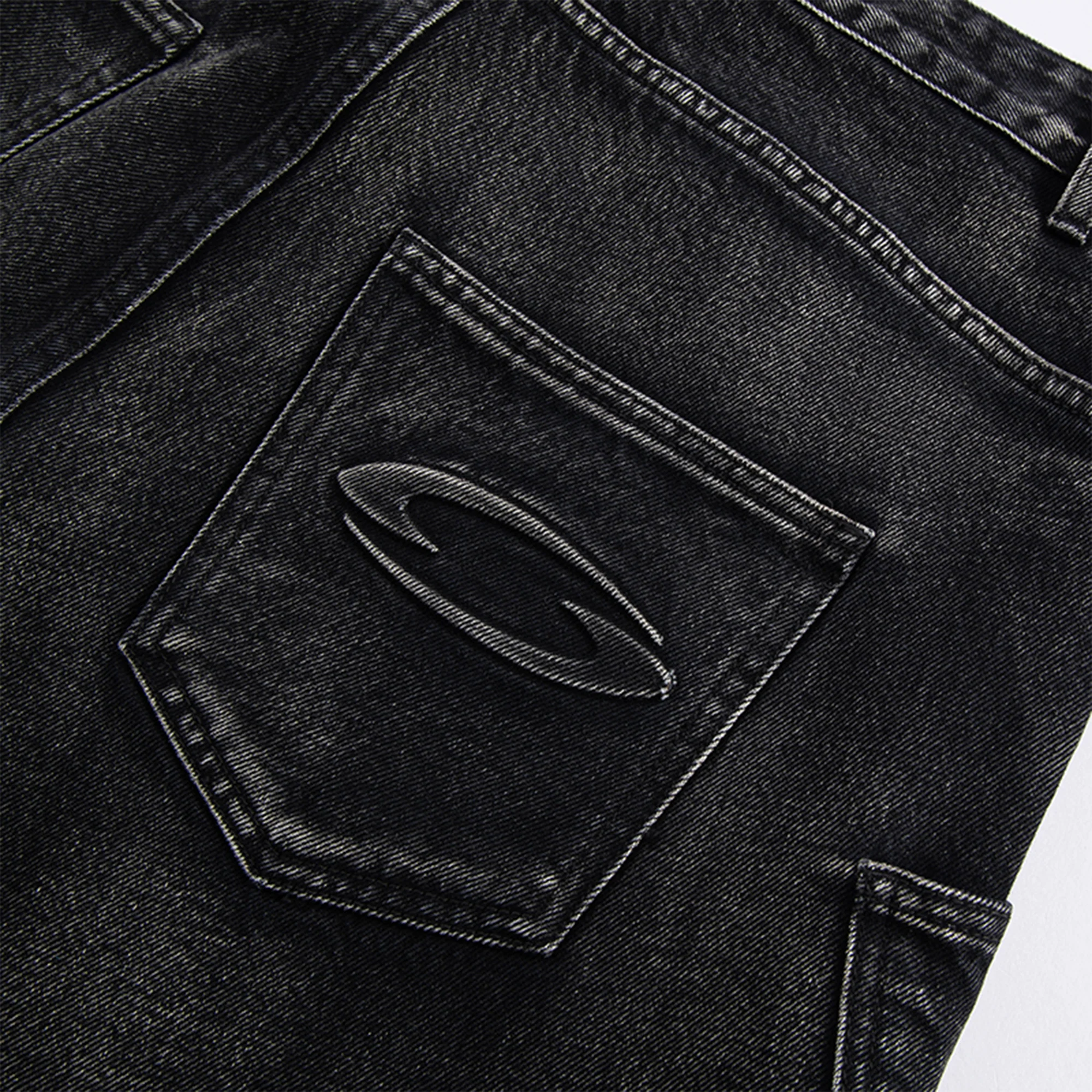 F2CE Washed Deconstructed Oversized Denim Cargo Pants