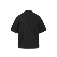 OKAYTHXBYE Floral Embossed Stand Collar Shirt