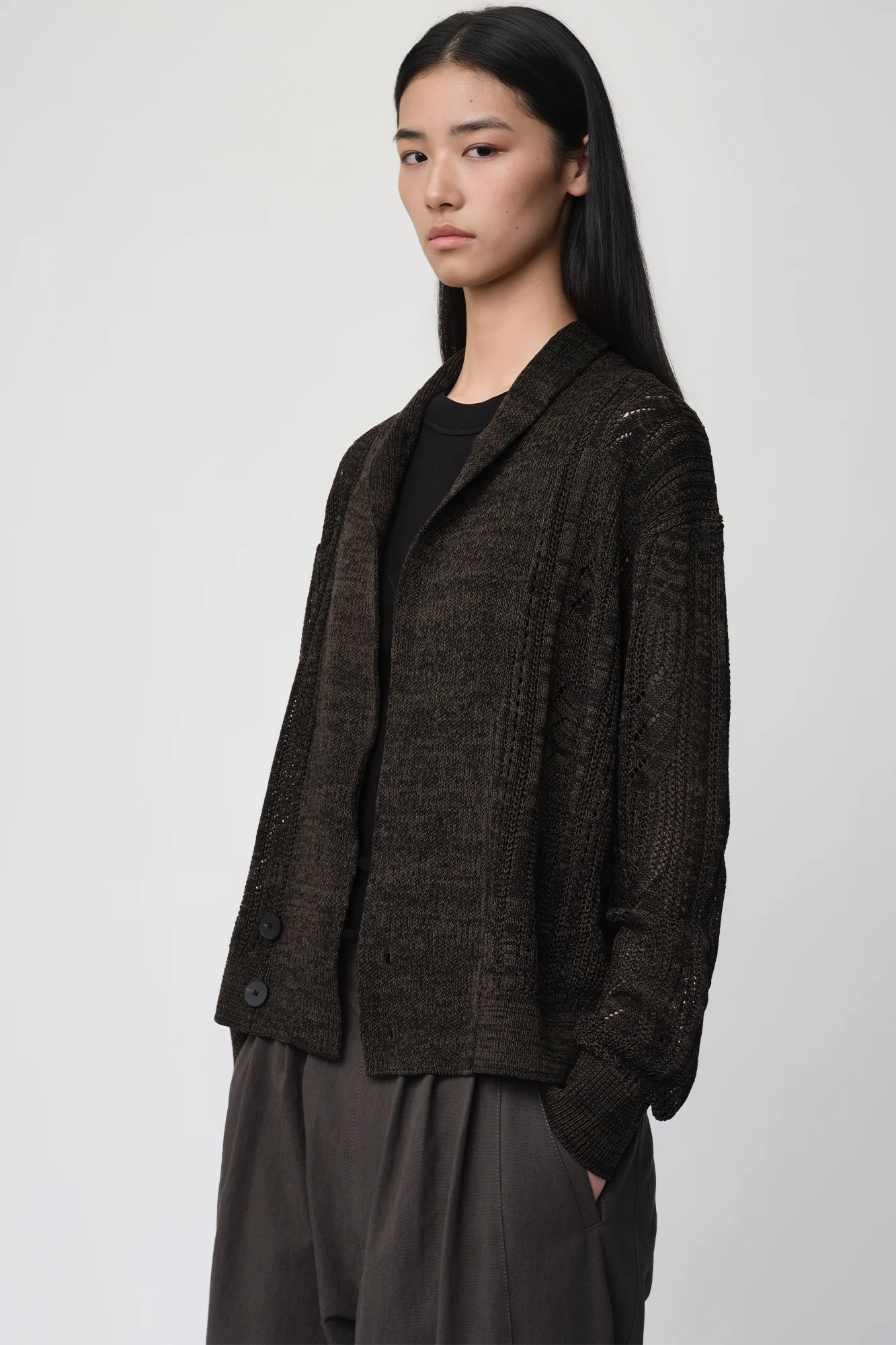 OPICLOTH Slouchy Open-Knit Cardigan