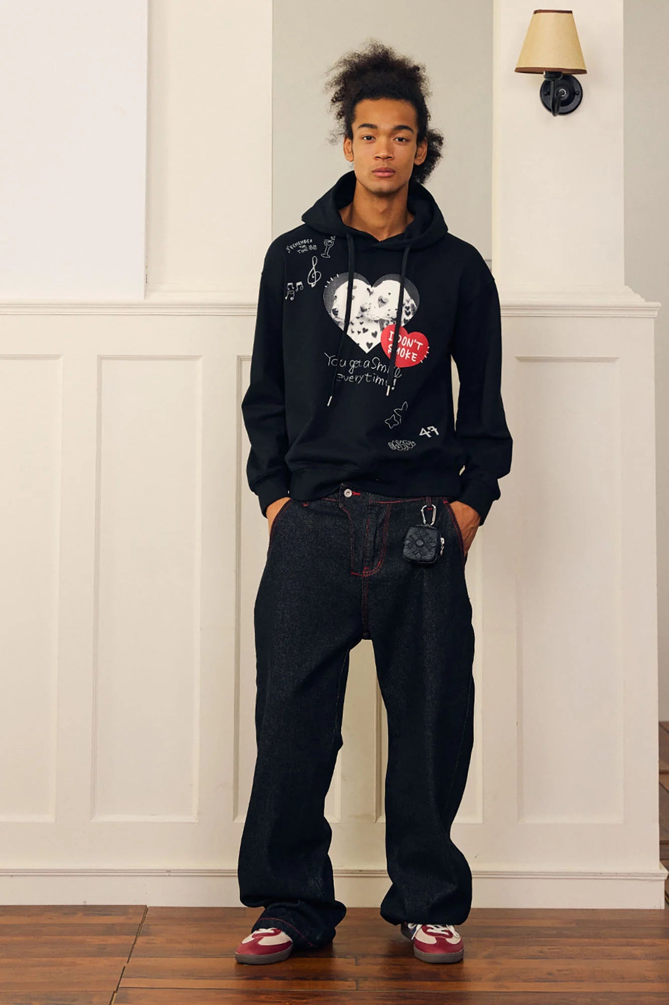 DONSMOKE Puppy Heart Doodle Hoodie