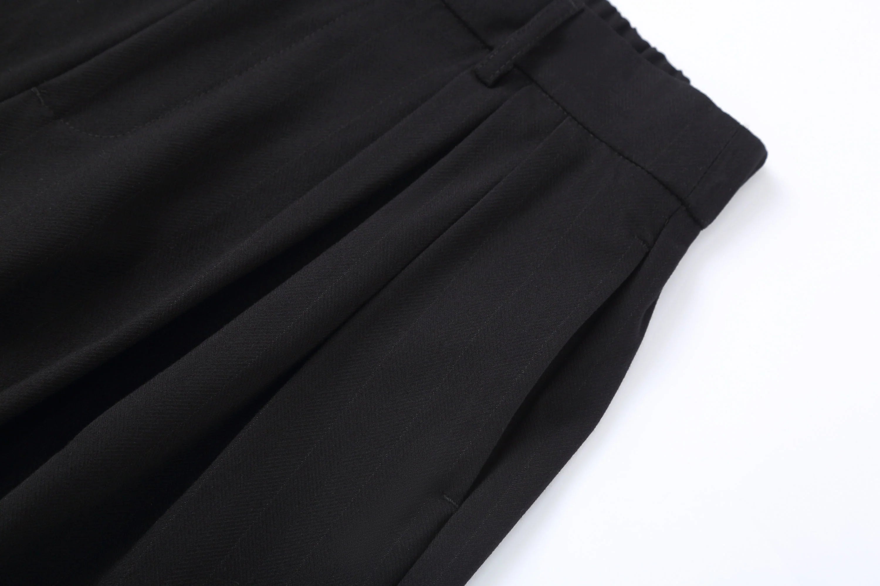 CLP Pleated Draped Wide-Leg Trousers