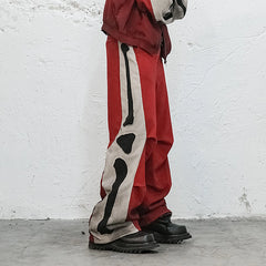 UNDERWATER Skeleton Distressed Contrast Panel Sweatpants
