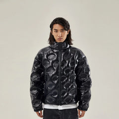 BONELESS High Collar Embossed Down Jacket