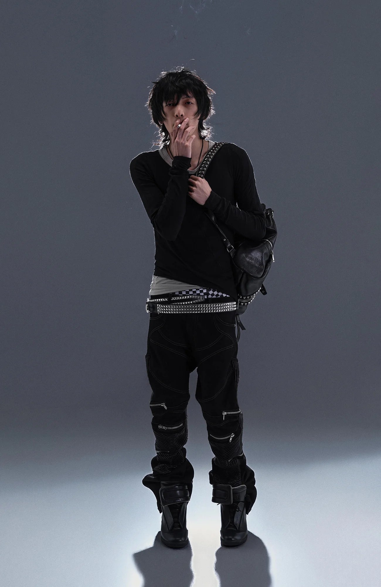 PCCVISION Multi-Zip Stitched Slim Pants