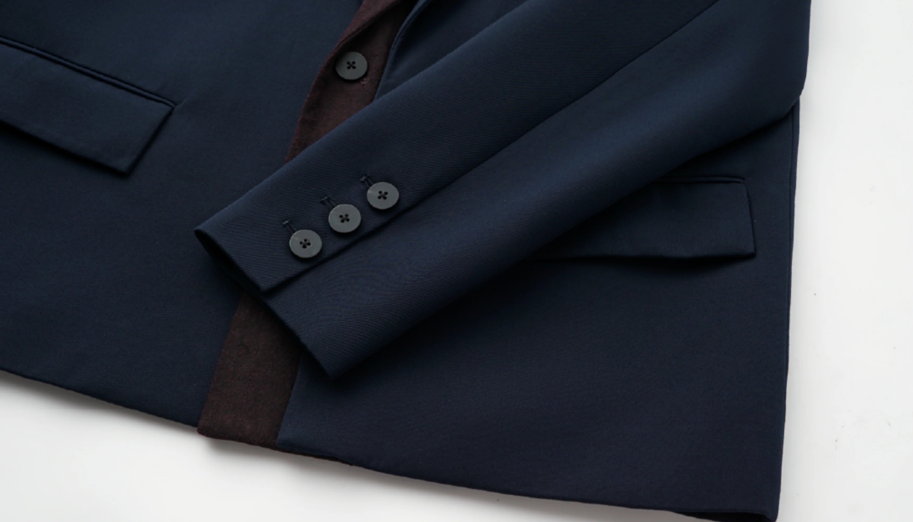 ALVNG AR ANTS Contrast PU-Panel Layered-Placket Blazer