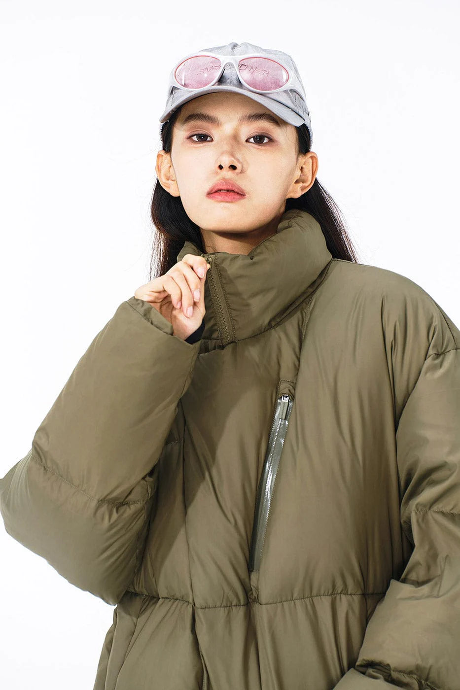 ENSHADOWER Asymmetric Magnetic Snap Down Jacket