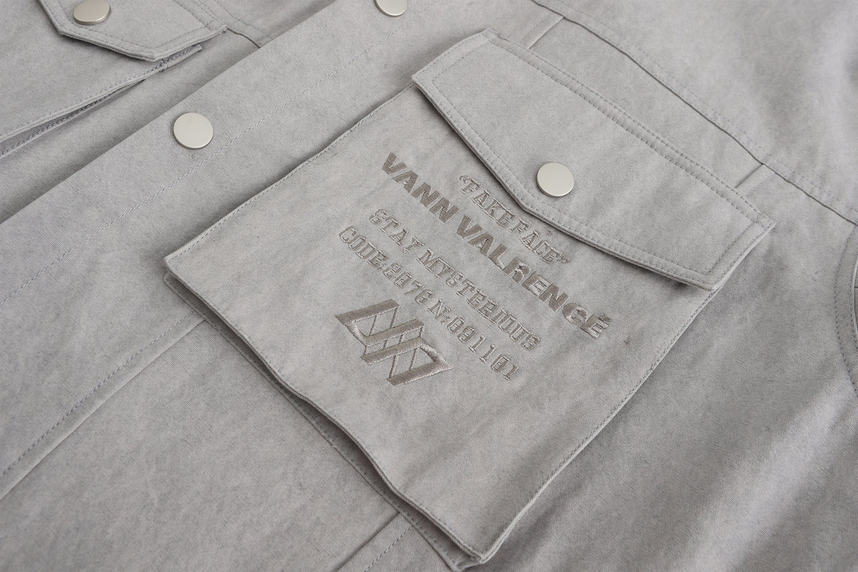 VANN VALRENCE Utility Washed Multi-Pocket Shirt Jacket