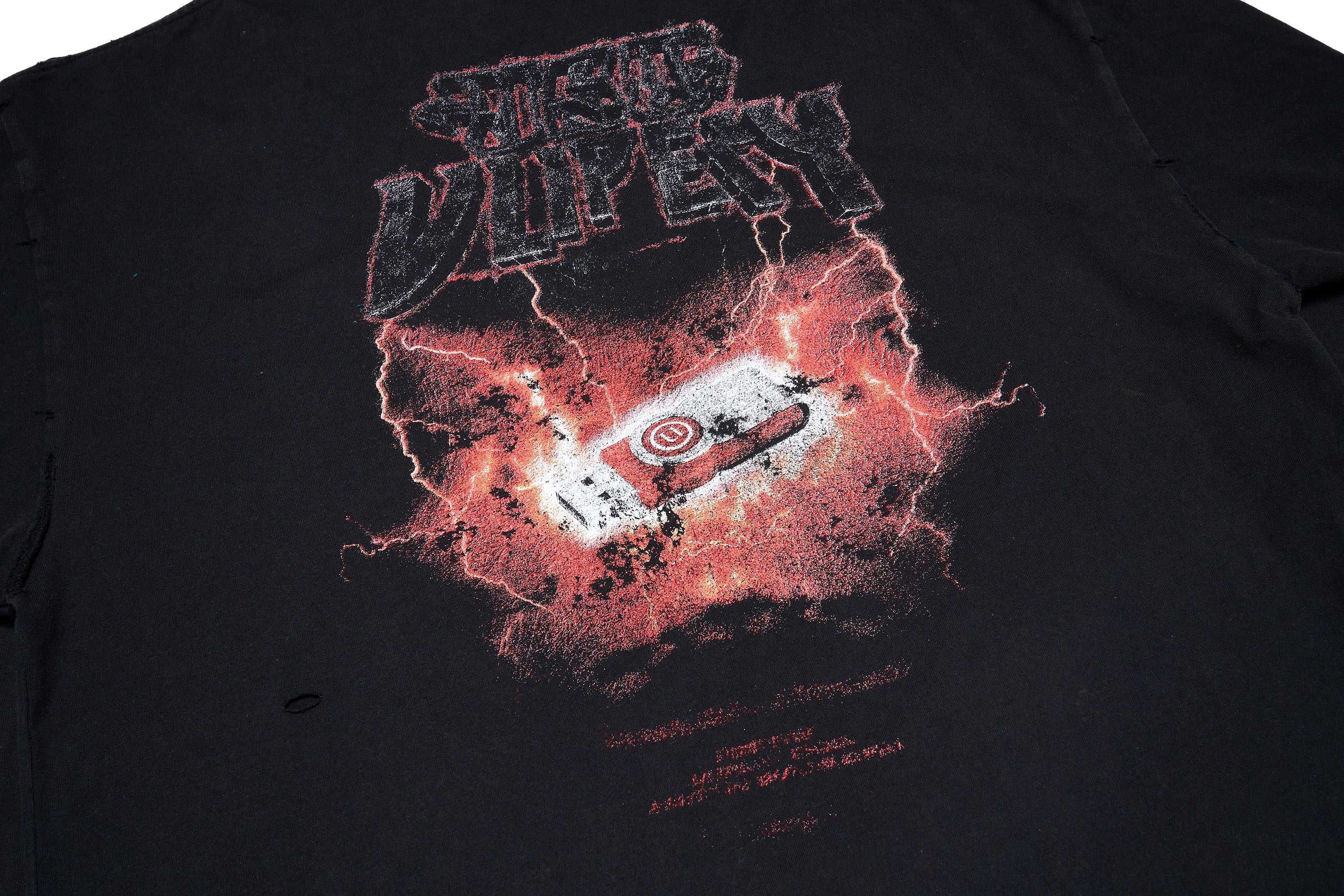 ULIPERY Distressed USB Flash Drive Graphic Long Sleeve Tee