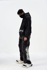 ULIPERY Distressed Glow Crinkled Sweatpants