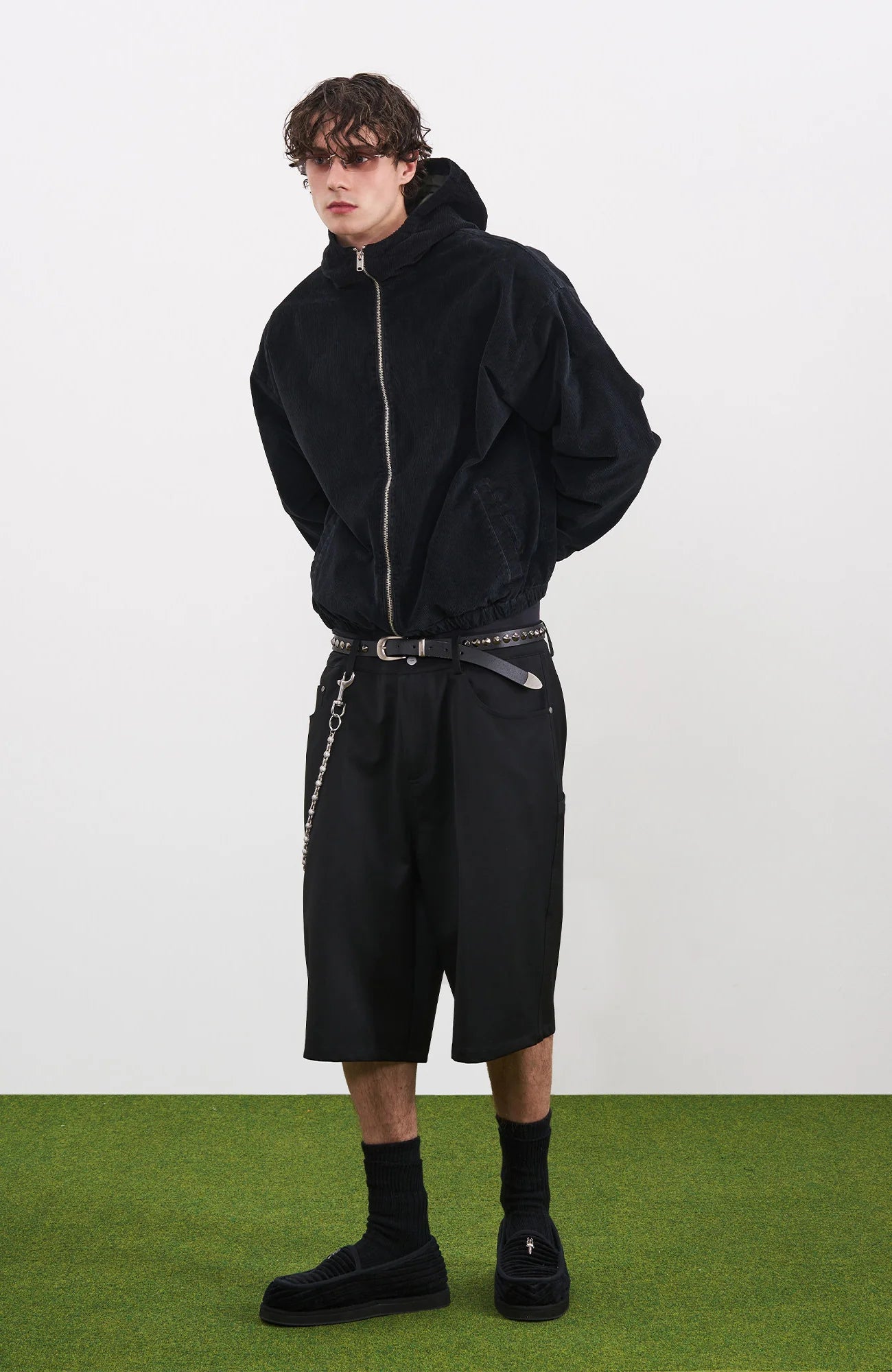 PMW Washed Corduroy Zip-Up Hoodie
