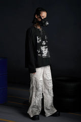RECOVER ZONE Distressed Graphic Long Sleeve Tee
