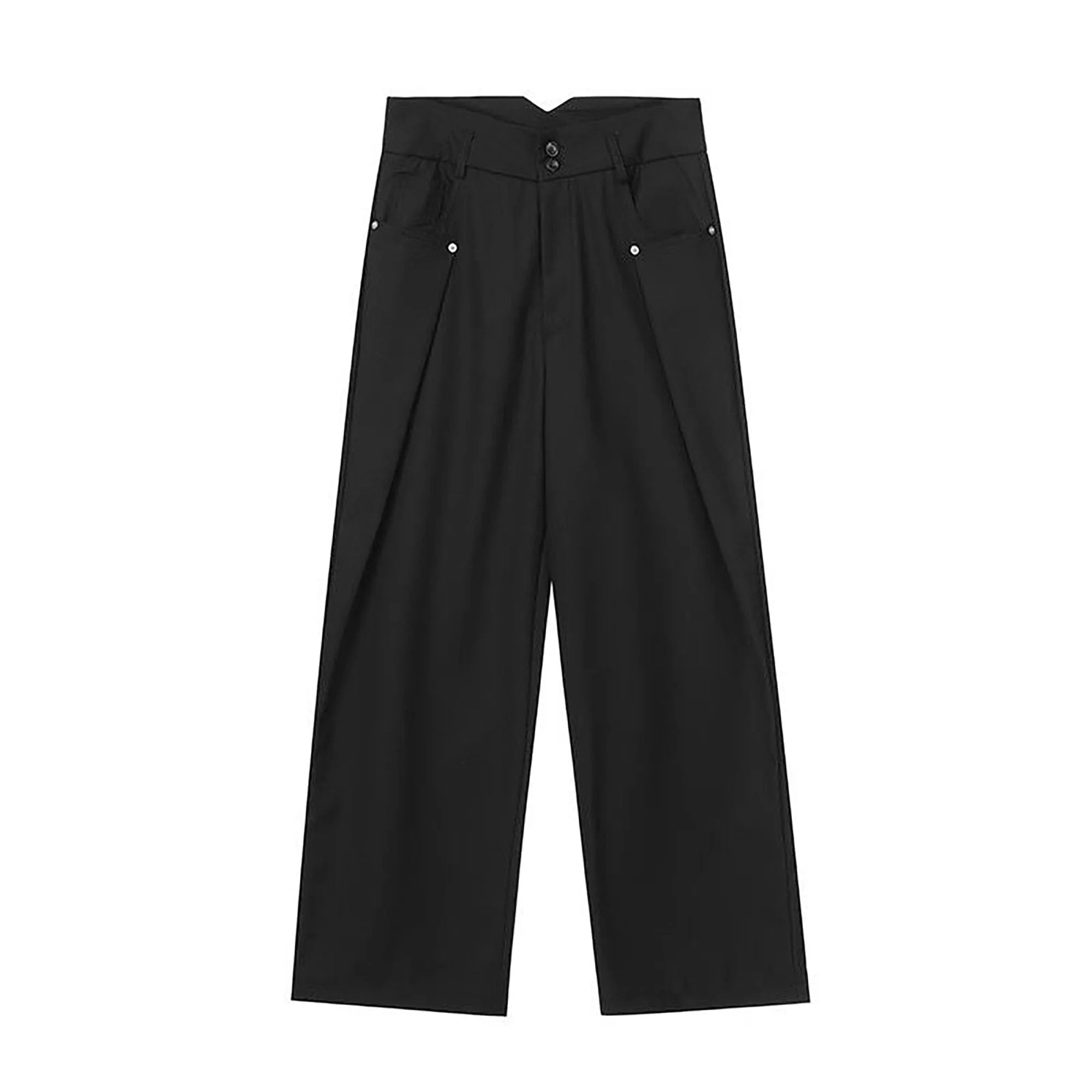 WIID Slanted Pleat Wide-Leg Trousers