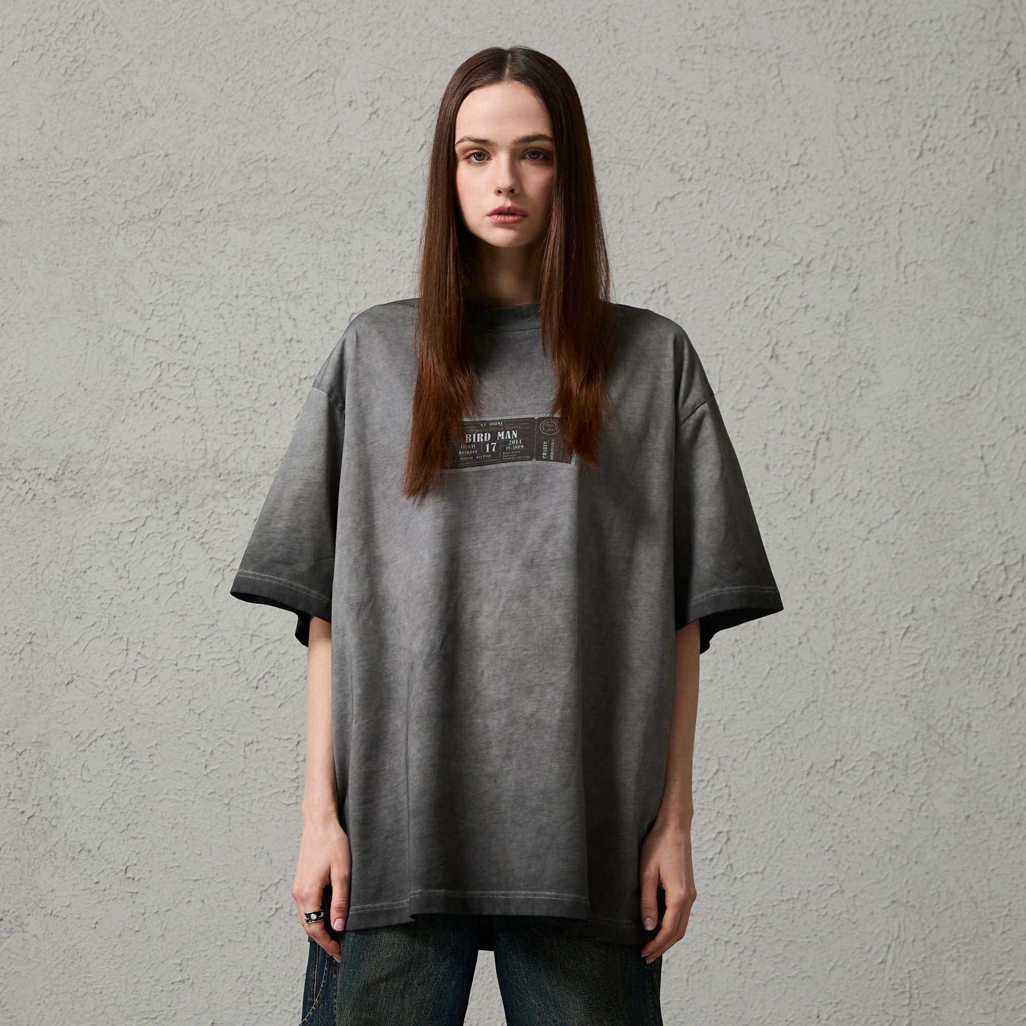 ORGANIC EMOTION Spray-Faded Ticket Graphic T-Shirt