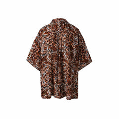 ME DA IGUAL Classic Leopard Full-Print Half Shirt