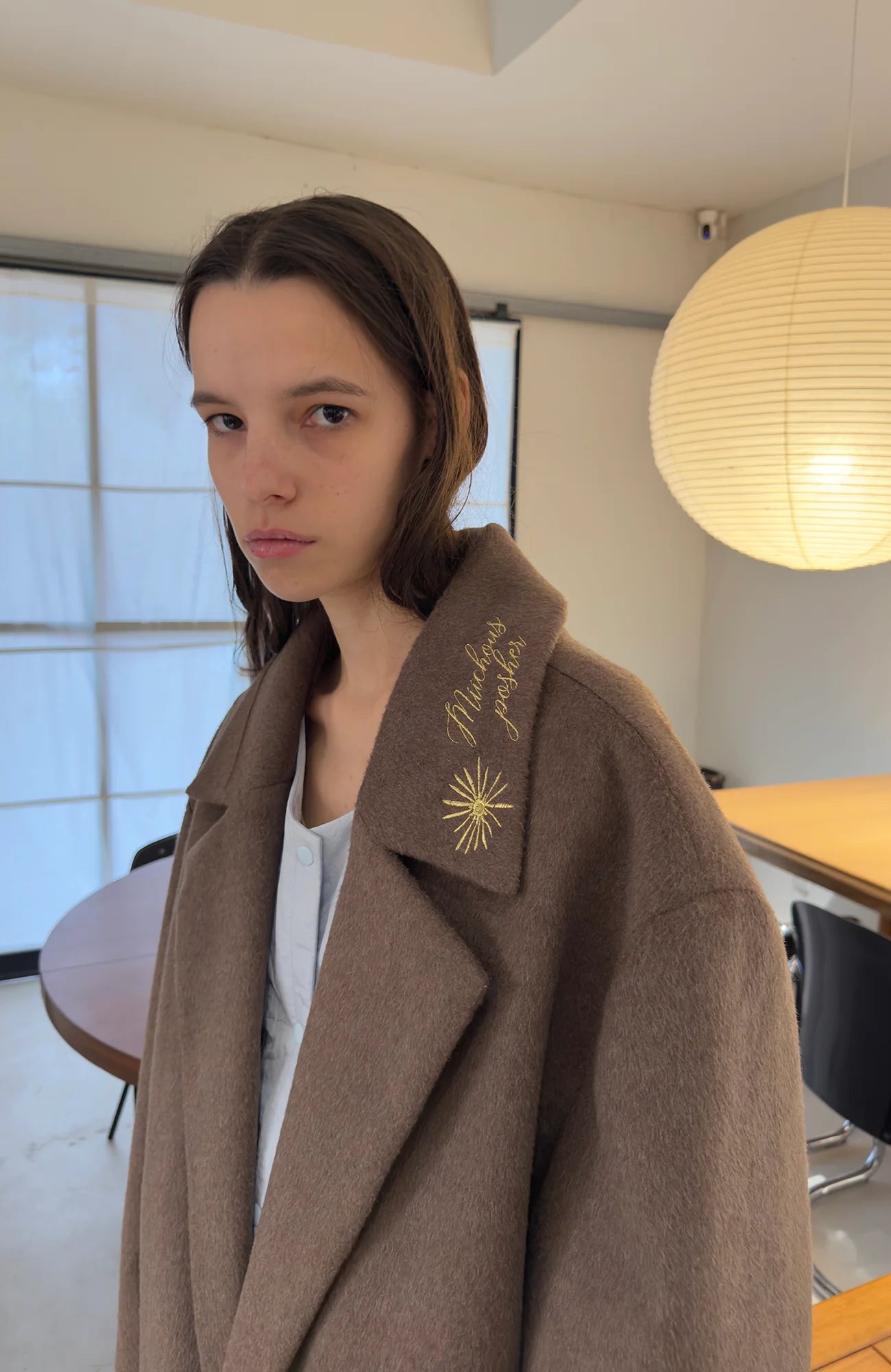 MIICHOUS Floral Embroidered Detachable Liner Overcoat