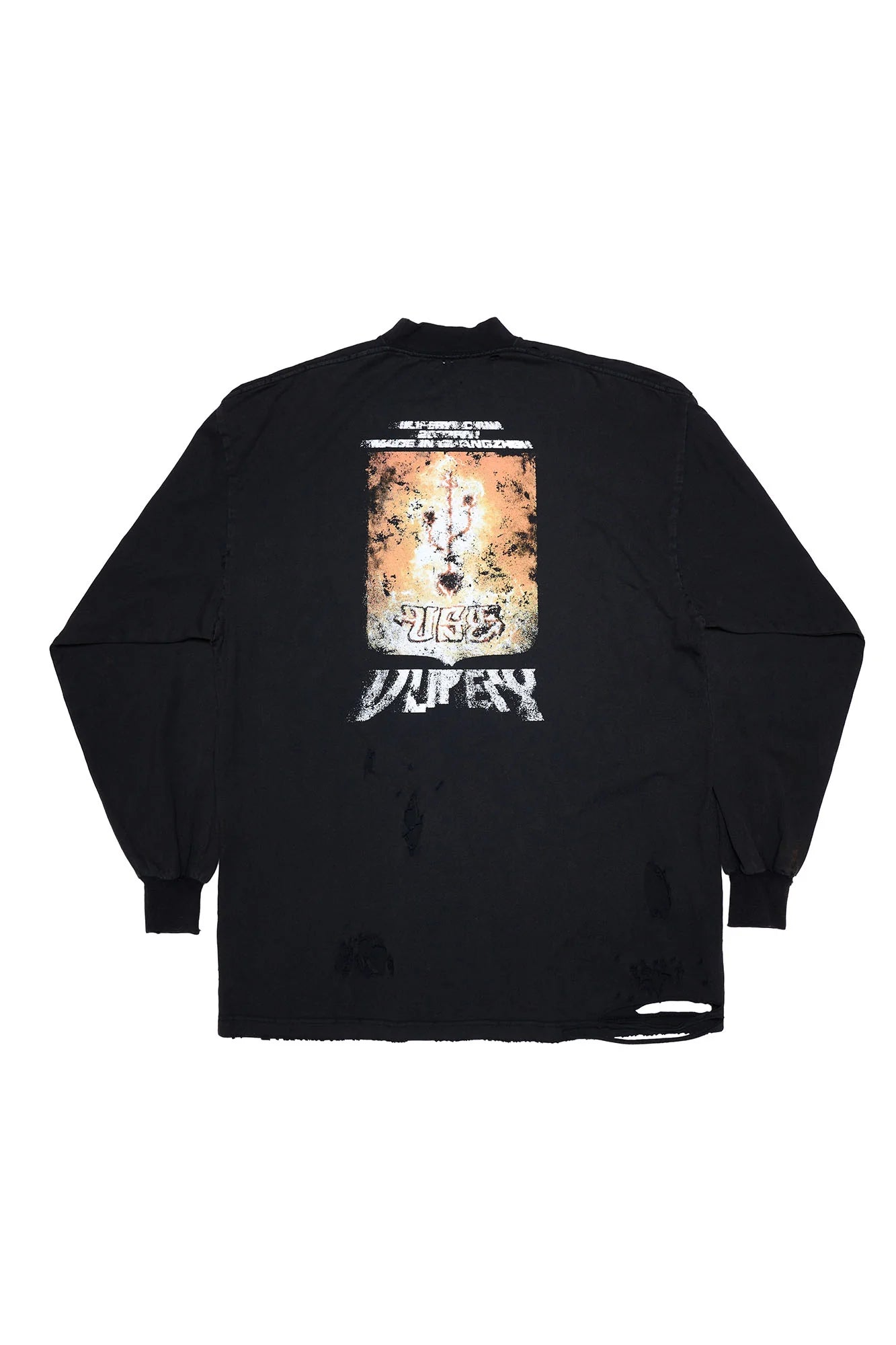 ULIPERY Distressed USB Graphic Sweatshirt