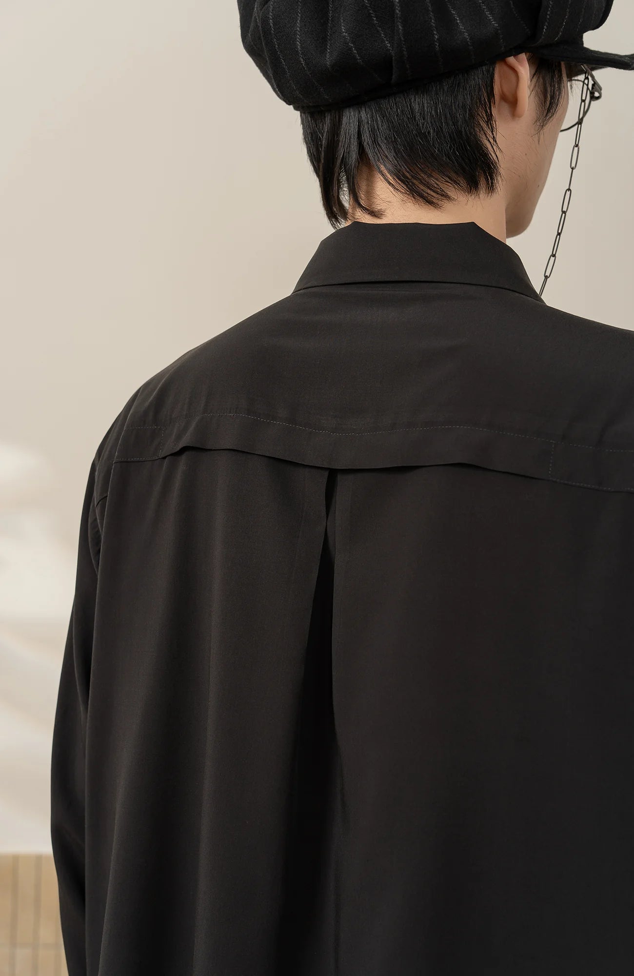 MOITIEDEPETALE Graphic Double-Layered Striped Shirt
