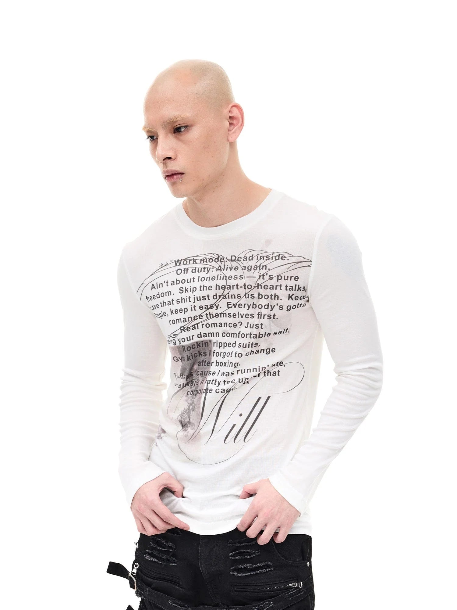 WHISTLEHUNTER Graphic Slim-Fit Stretchable Long-Sleeve Tee