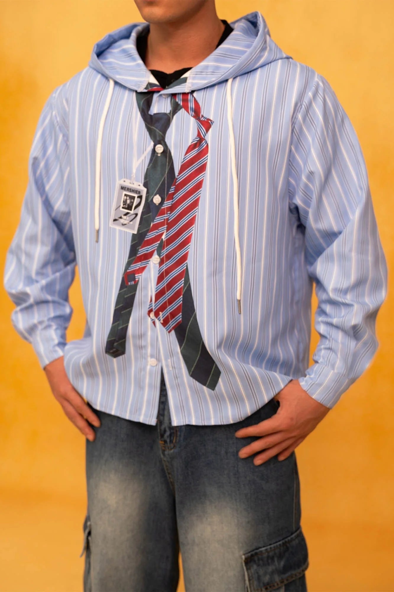 CLP Tie Graphic Striped Hooded Jacket