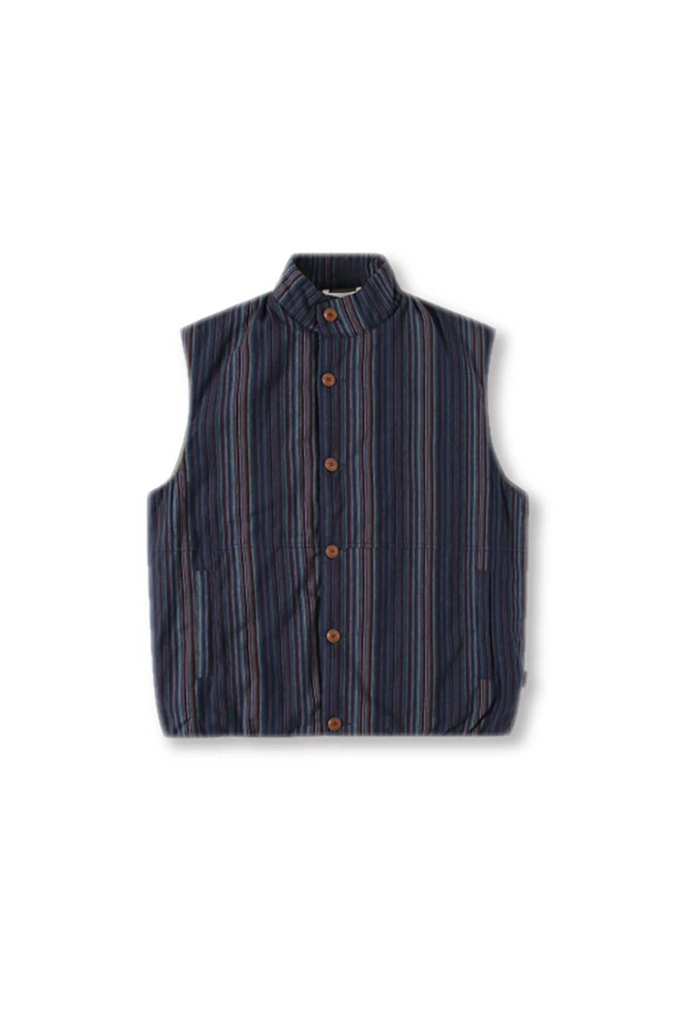 UNLIMITED MOTE Stripe Stand-Collar Padded Vest