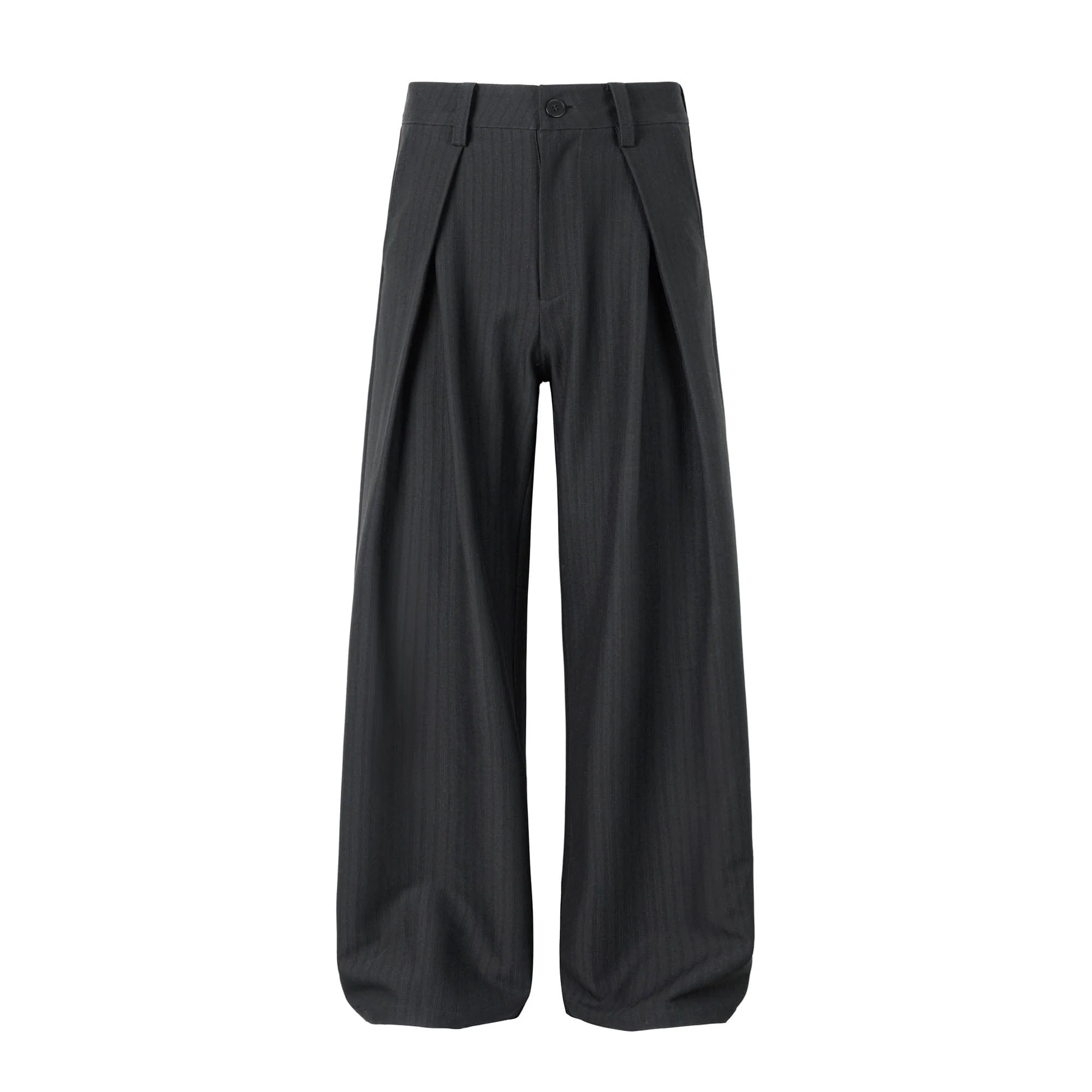 OKAYTHXBYE Pleated Shadow-Stripe Oversized Pants