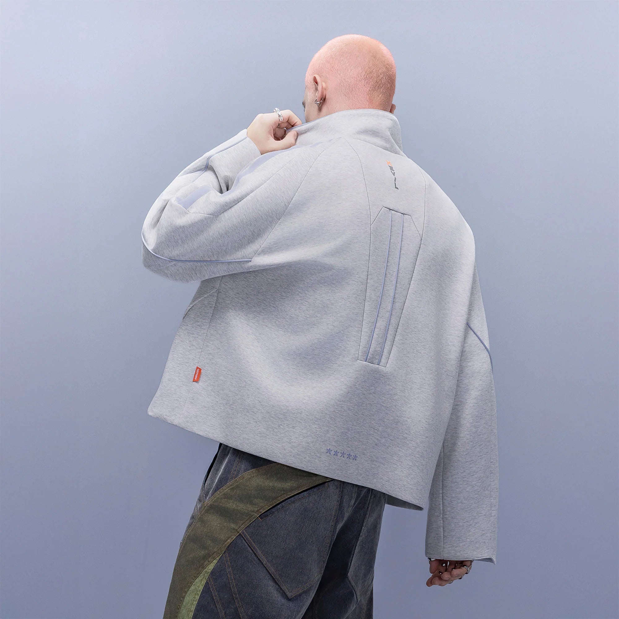 XIPHEVIL Contrast-Paneled Raglan Track Jacket White