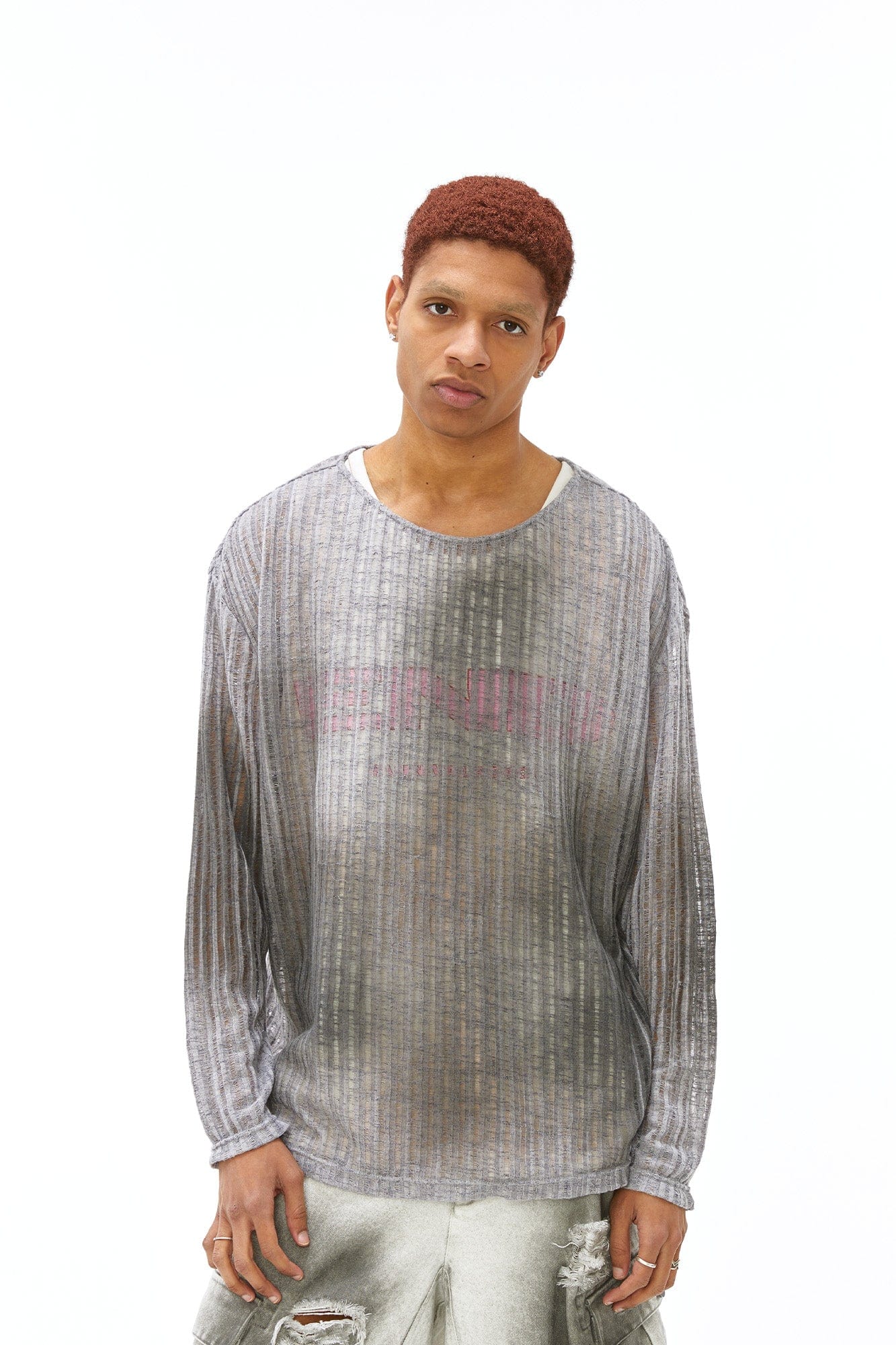 VANN VALRENCE Essential Gradient Sheer Long-Sleeve Tee