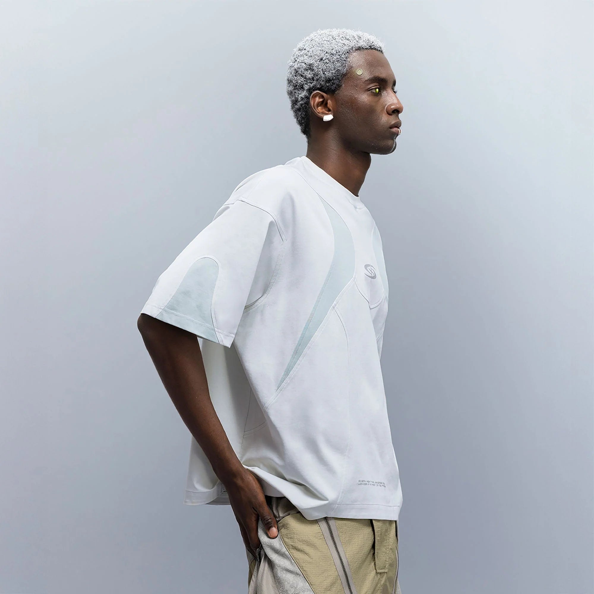 XIPHEVIL Curve Spliced Quick-Dry Sorona T-Shirt Ice