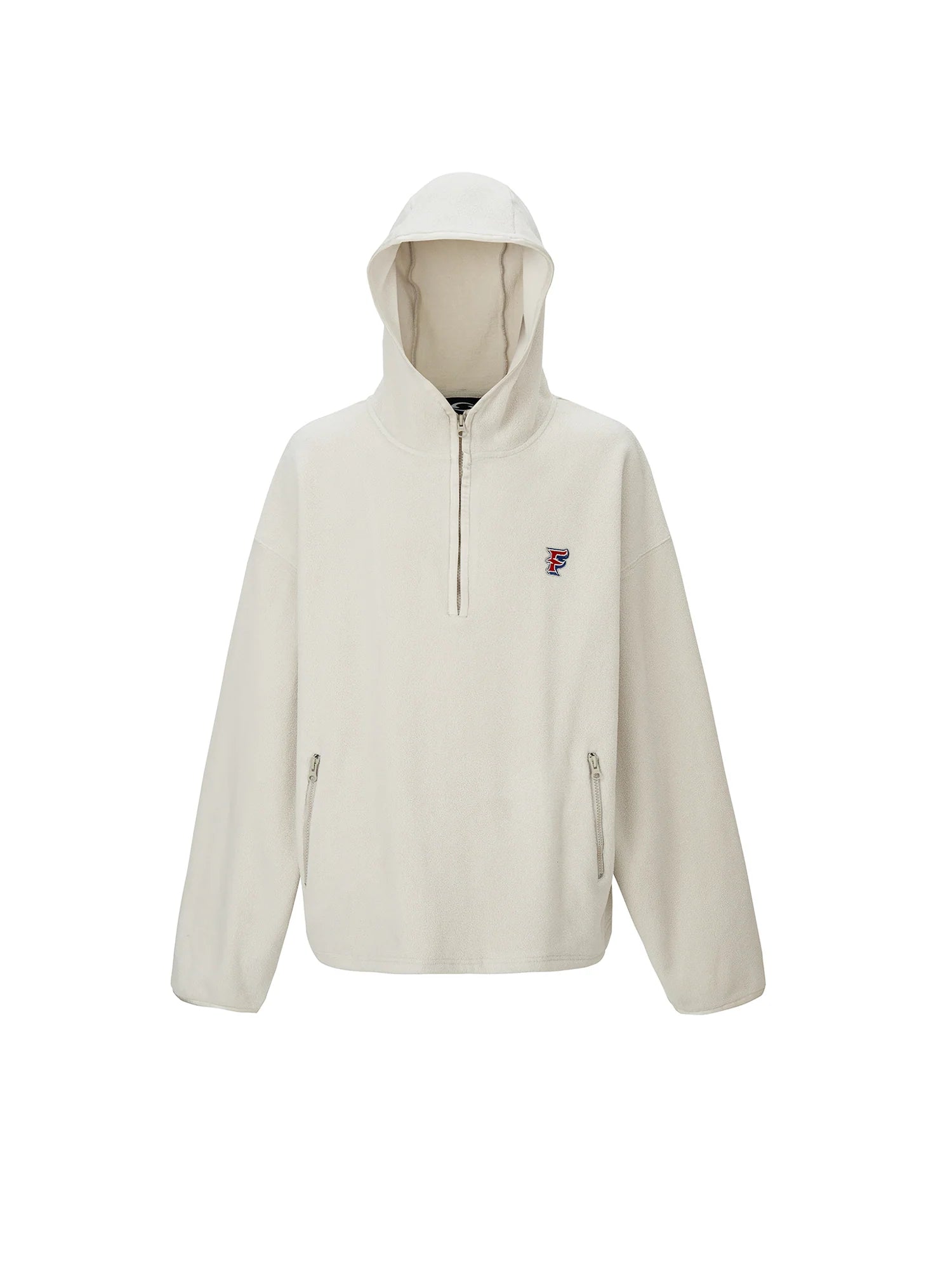F2CE Embroidered LOGO Patch Half-Zip Fleece Hoodie
