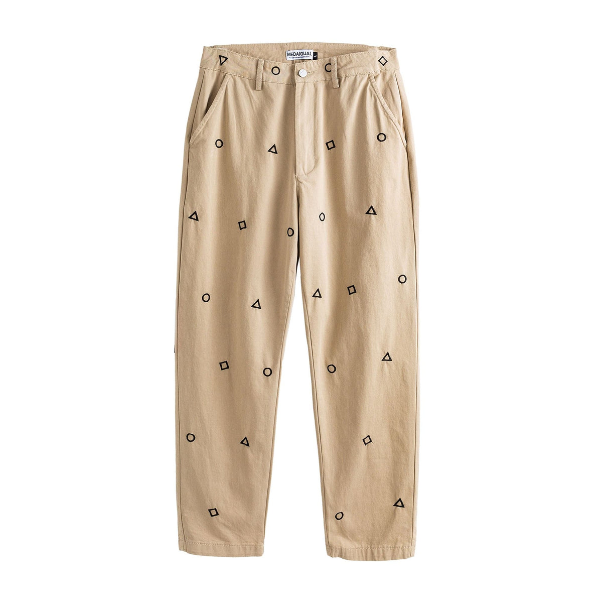 ME DA IGUAL Geometric Embroidered Oversized Tapered Pants
