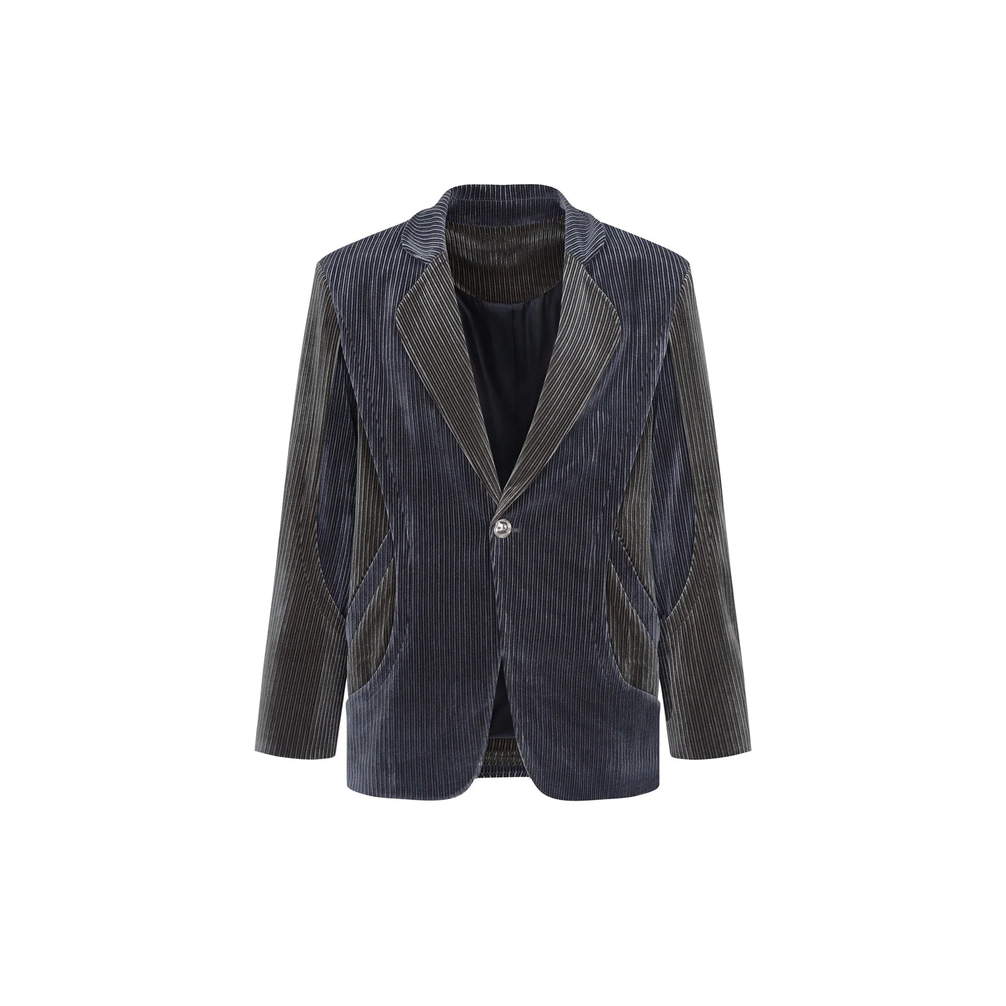 TUIMU Corduroy Contrast Panel Blazer